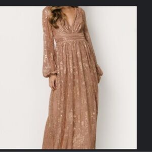Rose gold Lace Maxi Dress